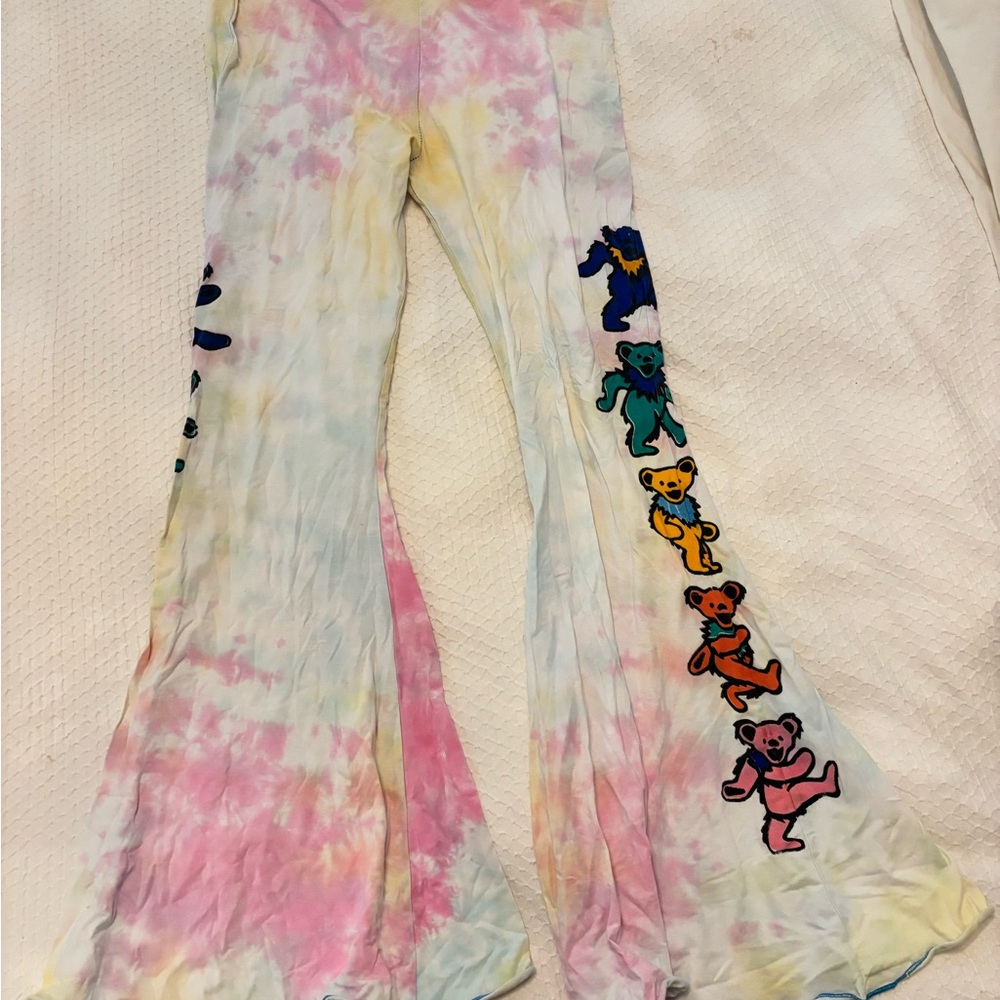 Grateful Dead Pink and Yellow Casual Bottoms with Tie-Dye Flair
